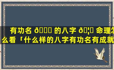 有功名 🐈 的八字 🦊 命理怎么看「什么样的八字有功名有成就」